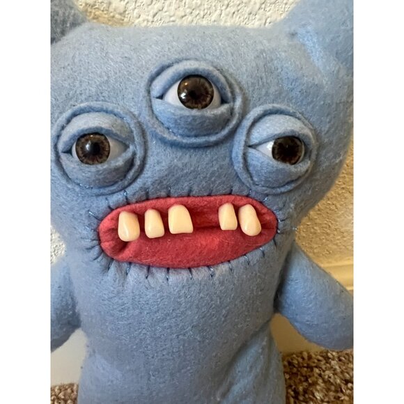 Fuggler Ugly Monster 9' 3 Eye Annoyed Blue Alien - Picture 2 of 5